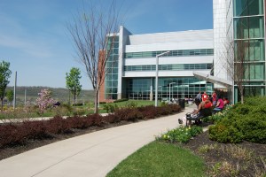 n.d. – The ATLC is inviting both inside—with multiple student lounges replete with fireplaces—and outside—with benches, picnic tables, and even a small outdoor performance space. 