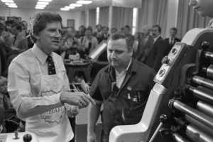 Presidential candidate Gary Hart visited the campus of Cincinnati State (then called Cincinnati Technical College) on May 4, 1984