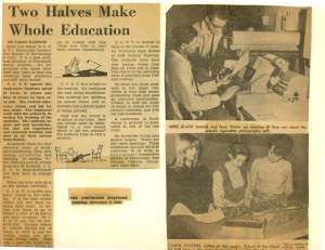 This Cincinnati Enquirer article from Nov. 5, 1966 discusses the unique co-op program at the college which allowed students to spend half of their time at the college working in their chosen field.  