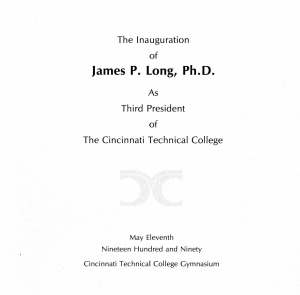 Inauguration of James P Long 5-11-1990