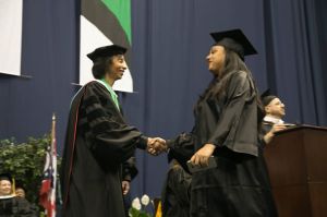 Dr. Posey hands out diplomas at Cincinnati State’s Commencement Exercise held on May 8, 2016 at Xavier University’s Cintas Center. 